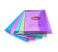Pochettes Porte-Document A5 - RAPESCO - Lot de 5 - Transparent - Couleurs vives - Rabat à pression