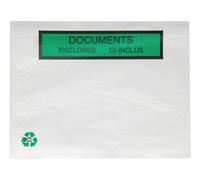 Pochettes Porte Documents Ci-inclus Adhésives en Papier Recyclable format A6 165x125mm adaptées aux réglementations REP et LUCID- Lot de 50