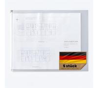 Pochettes porte-plans de Böck KG A1 640 x 900 mm Lot de 5 pochettes pour plans, housses de protection pour plan étui protège-plan, pochette transparente Din A0 A1 A2 A3 A4 A5 A6 film protecteur, sac, plans, pochette, sac à fermeture éclair imperméables