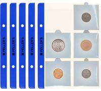 Pochettes pour cadres à monnaie, 6 compartiments sur chaque pochette de collection. paquet de 10 pièces. Pour l'album de pièces PELLER'S S