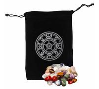 Pochettes pour cartes de tarot, mystérieux sac de rangement pour cartes de tarot magiques noires | Sac de rangement pour cartes de tarot et dés, sac de jeu de société brodé avec cordon de serrage pour