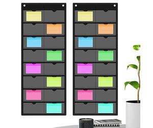 Pochettes pour cartes d'indexation - 16 emplacements transparents à accès rapide pour le stockage des révisions d'étude avec design de portefeuille portable | Porte-cartes de bureau durable pour une u