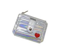 & Pochettes pour cartes pour homme Porte-monnaie Love Zip-Card Pochette mode Porte-monnaie Femme Grand Rouge, argenté, 12X0.5X8.5