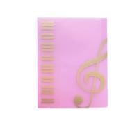 Pochettes Pour Partitions 2 pièces 40 pages format A4 support de partitions dossier stockage idéal for pratiquer le piano, violon et jouer des instruments Pour Partitions Musicales(Pink)