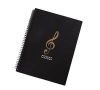 Pochettes Pour Partitions Dossier de partition musique A4 Transparent multicouche, Piano, presse-papiers, dossier documents, organisateur papier d'examen Pour Partitions Musicales(Black A 20pages)