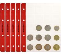 Pochettes pour pièces de monnaie, 20 compartiments pour pièces moyennes jusqu'à 31mm de diamètre. paquet de 10 pièces. Pour l'album de pièces PELLER'S M.