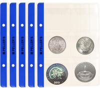 Pochettes pour pièces de monnaie, 6 compartiments sur chaque pochette de collection Pour les grandes pièces de monnaie jusqu'à 48mm de diamètre. paquet de 10 pièces. Pour l'album de pièces PELLER'S S.