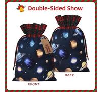 Pochettes réutilisables avec cordon de serrage et motif planètes, étoiles et galaxie, pour fêtes, anniversaires, fêtes de mariage