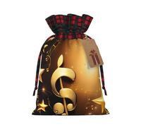 Pochettes réutilisables avec cordon de serrage et note de musique dorée avec étoile tombée, pour vacances, anniversaire, fête de mariage