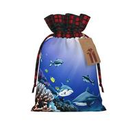 Pochettes réutilisables avec cordon de serrage Motif requin nageant sous la mer