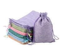 Pochettes Sachets en Lin Chanvre 30 Pièces Sachets en Jute 13x18cm Sachets Sacs en Jute avec Cordon de Serrage pour Bijoux Bonbons Cadeaux de Mariage Anniversaire (6 couleurs)