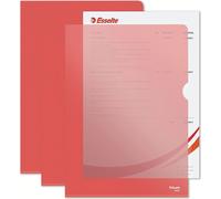 Pochettes transparentes Esselte Standard DIN A4 PP rouge 0,12 mm 100 pochettes