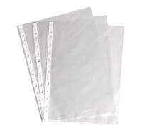 Pochettes transparentes perforées A4 polypropylène grainé 4/100e - Sachet de 100