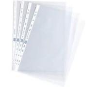Boite de 100 pochettes transparentes perforées grainées en polypropylène 5/100e - Maxiburo
