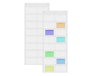 Pochettes transparentes pour cartes d'index | Protection murale transparente à 16 emplacements pour cartes de visite, pour bureau, maison, école, salle de classe, recettes, photos, cartes mémoires
