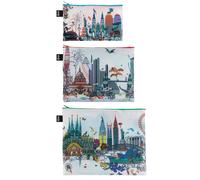 Pochettes zipp?es LOQI Artist Kristjana S Williams Interiors, lot de 3, horizon mondial
