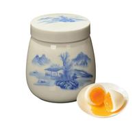 Pocheuse à œufs 220 ml avec couvercle en céramique esthétique pour la | Pocheuse à œufs simple ou double pour maison, cuisine, appartement, camping, voyage, petit déjeuner, brunch, dîner