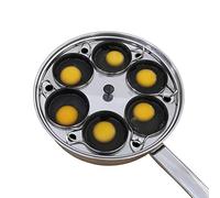 Pocheuse à Œufs 6 Tasses - Cuisinière en Acier Inoxydable pour Table de Cuisson à Induction - Batterie de Cuisine Avec 4 Grandes Tasses Antiadhésives Sans PFOA et Spatule en Silicone