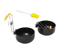 Pocheuse à œufs antiadhésive avec poignée pliable et protections contre la chaleur, convient pour une cuisson sûre