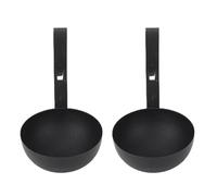 Pocheuse à œufs en acier inoxydable antiadhésive, facile à nettoyer, idéale pour le petit-déjeuner, le brunch, lot de 2, noire