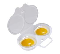 Pocheuse à œufs pour micro-ondes - Couvercles antiadhésifs - Portable - Double tasse - Pour four, petit déjeuner, cuisine, œuf poché à la vapeur