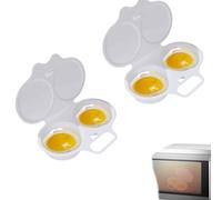 Pocheuse à œufs pour micro-ondes - Couvercles antiadhésifs - Portable - Double tasse - Pour four, petit déjeuner, cuisine, œuf poché à la vapeur