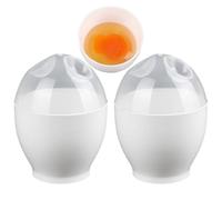 Pocheuse à œufs rapide pour œufs durs au micro-ondes - Pour le petit déjeuner, la cuisine, le restaurant (blanc)