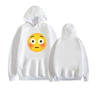 pochikiki- Sweat à Capuche Humoristique avec émoticône Jaune et Motif Graphique hilarant pour Femmes