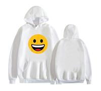 pochikiki- Sweat à Capuche Humoristique avec émoticône Jaune et Motif Graphique hilarant pour Femmes