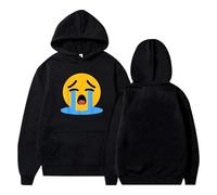 pochikiki- Sweat à Capuche Humoristique avec émoticône Jaune et Motif Graphique hilarant pour Femmes