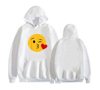 pochikiki- Sweat à Capuche Humoristique avec émoticône Jaune et Motif Graphique hilarant pour Femmes