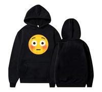 pochikiki- Sweat à Capuche Humoristique avec émoticône Jaune et Motif Graphique hilarant pour Femmes