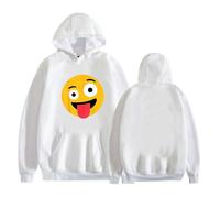 pochikiki- Sweat à Capuche Humoristique avec émoticône Jaune et Motif Graphique hilarant pour Femmes