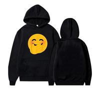 pochikiki- Sweat à Capuche Humoristique avec émoticône Jaune et Motif Graphique hilarant pour Femmes