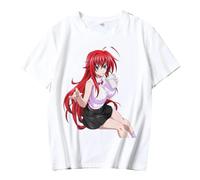 pochikiki- T-Shirt à Manches Courtes imprimé Ravel Blanc Anime Devil's High School Rias Gremory DXD Akeno Himejima