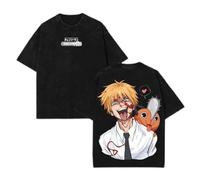 pochikiki- T-Shirt Chainsaw Anime Man T-Shirt décontracté en Coton Anime Anime Merch
