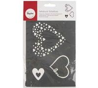 Pochoir 21 x 14,8 cm - Amour trois coeurs Transparent G