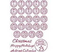 Pochoir 21x29,7 - Stamperia - Noël Patchwork chiffres pour calendrier de l'avent