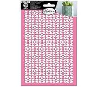 Pochoir 3D en silicone et adhésif repositionnable - Motifs arrondis - 21 x 14,8 cm Rose G