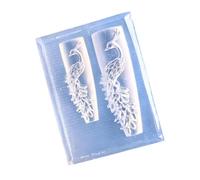 Pochoir à aiguilles de paon à haute élasticité avec gravure précise pour créer des accessoires en résine de profondeur incroyable, outils professionnels de nail art