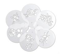 Pochoir à Café Pochoirs de décoration café, modèle d'impression fantaisie, pulvérisation mousse, d'art du, coussin fleur dispersé 6 pièces