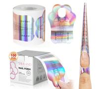 Pochoir à ongles extra long Saviland : pochoirs professionnels pour extensions d'ongles, guide de forme d'ongle rose laser, pochoir de modélisation réfléchissant auto-adhésif pour ongles en acrylique,