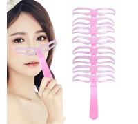 Pochoir à sourcils pour débutants, 8 styles de sourcils avec brosse à sourcils et rasoir à sourcils, modèle réutilisable pour le quotidien, les fêtes, les rendez-vous galants, le maquillage de nuit