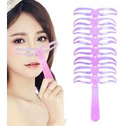 Pochoir à sourcils réutilisable Guide avec manche et outils de | Gabarit et Modeleur de Sourcils 8 Styles Idéal pour salon, maison, rendez-vous,