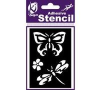 Ki-sign : Pochoir Adhésif Réutilisable, 10x7cm - Papillon/libellule