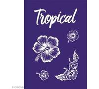 Rayher Pochoir sérigraphie Hibiscus DIN A5 1 pochoir + 1 spatule, bleu