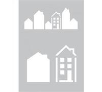 Pochoir adhésif pour tissu 29 x 20 cm maison - graine créative G