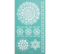 MÉGACRÉA Pochoir adhésif repositionnable Mandala 11,5 x 20,
