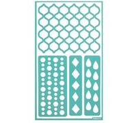 Pochoir adhésif repositionnable - thème géométriques - 11,50 x 20, 50 cm Bleu G