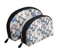 Pochoir Airedale Terriers, Trousse de Maquillage Coquille Femme Petit Porte-Monnaie Trousse de Toilette Trousse à cosmétiques 2 pièces